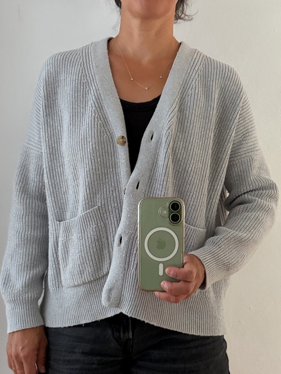J. Crew Sweaters - J. Crew Cotton / Cashmere blend Button-Front Cardigan in Light Gray